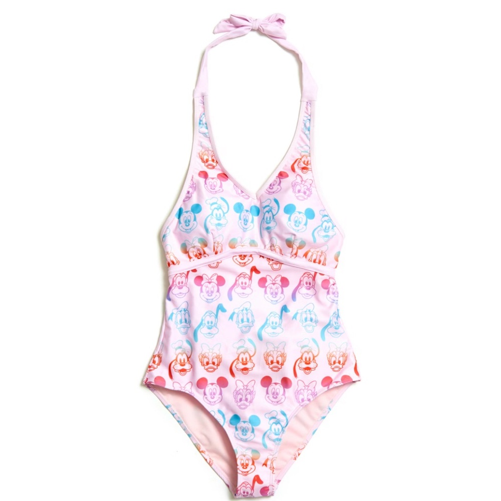 Disney One Piece Swimsuit - Pink and Blue Mickey Design